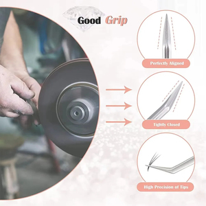 Pinzas de Precisión con Punta Fina Antiestáticas, Herramienta de Belleza para Extensión de Pestañas, Cuidado de Cejas, Aplicación Profesional de Maquillaje en Salón - Product Image 4