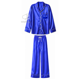 เซตชุดนอนลายทางสำหรับผู้หญิง Zeta Phi Beta Sorority ชุดนอนติดกระดุมด้านหน้าพร้อมกางเกงมีเชือกผูก เสื้อผ้าสำหรับนอนหลับที่สบาย ๆ ชุดลำลองแสนสบาย - Product Image 1
