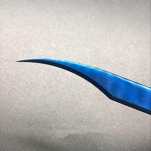 Pince à épiler durable en acier inoxydable RMI, 10 mm, pointe lisse, revêtement couleur plasma bleu, pince à épiler simple, pochette en cuir couleur marron - Product Image 5