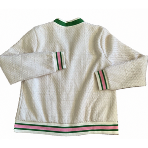 Cardigan en tricot à col en V personnalisé avec logo, brodé, doux, pour femmes, grande taille, style universitaire, idéal pour l'hiver - Product Image 2