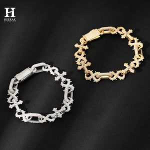 Luxury Unisex Cross & <b>Infinity</b> Link <b>Bracelet</b> - Premium Lab Grown Diamond Iced Out Jewelry Hip Hop Jewelry - Product Image 2