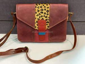 ใหม่กระเป๋าถือหนังขนสัตว์พิมพ์ลายสัตว์แท้สำหรับผู้หญิงทำด้วยมือกระเป๋าถือหนังสั้นสีรุ้งที่ไม่ซ้ำใครกระเป๋าสะพายพาดลำตัว - Product Image 2