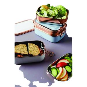 Fiambrera Rectangular de acero inoxidable, contenedor de almacenamiento de alimentos a granel, Tiffin de dos pisos con juego de color azul, novedad - Product Image 1