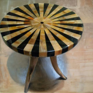 Table basse gigogne, table d'appoint réglable en osier pour salon, chambre, jardin, balcon, pliable et suspendue - Product Image 1