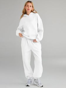 Conjunto Deportivo con Capucha para Mujer, Color Blanco, Corte Holgado Informal, 100% Algodón Transpirable, Sudadera y Pantalones - Product Image 6