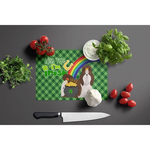Grande taille Shih Tzu St. Patrick's Day planche à découper en verre décoratif trempé cuisine planche de service ustensiles pour couper - Product Image 3