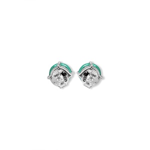 Pendientes de Esmeralda Natural con Corte Facetado, Oro Blanco de 14k, Hechos a Mano, Certificados por IGI, Joyería para Mujer, para Regalo, Fiestas y Eventos - Product Image 3