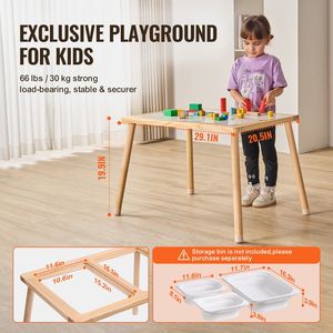 Tavolo sensoriale in legno a due lati per bambini tavolo da attività antiscivolo piedi per interni/esterni disegno regalo per studio - Product Image 3