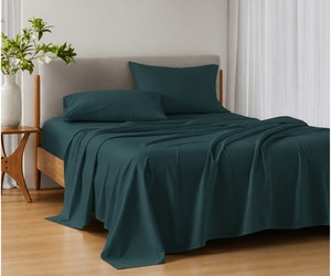 Elegant Dark Khaki 300 TC Cotton <b>Bed</b> Linen Set Queen Size Premium Soft Smooth Finish Breathable Hotel Inspired Luxury Bedding - Product Image 1