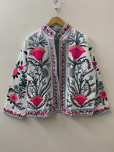 Hot Selling Velvet Suzani Jacket Handmade Embroidered Boho Ethnic <b>Coat</b> Festival Wear Designer Jacket - Product Image 3