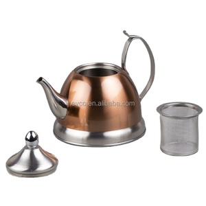 Nobili-<b>Tea</b> 1.0 Qt. Stainless Steel <b>Tea</b> <b>Pot</b> with Removable <b>Infuser</b> Basket in Copper Color - Product Image 1