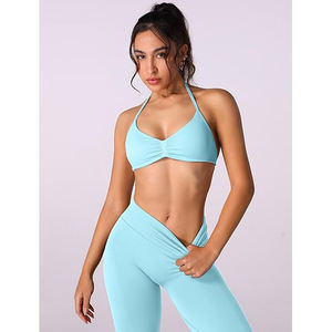 Conjunto de Yoga para Mujer, Bra Deportivo Resistente que Absorbe el Sudor, Leggings Largos, Elásticos en Cuatro Direcciones, Ligeros, de Nailon y Spandex - Product Image 6