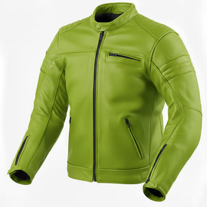 Chaqueta de Cuero Color Verde Azulado para Mujer, Estilo Motero, con Múltiples Cierres, Corte Ajustado, Prenda Exterior Elegante, Cuero de Alta Calidad, Moda - Product Image 5
