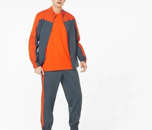 Conjunto Deportivo para Hombre con Bloques de Color, Manga Larga, Ribete en Contraste, Corte Regular, Poliéster y Algodón Transpirable, para Todas las Temporadas - Product Image 3