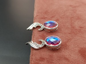Pendientes de Cristal de Cuarzo Arcoíris Místico, Elegantes Pendientes de Piedras Preciosas Coloridas, Joyería en Tono Plateado, Regalo para Mujer - Product Image 5