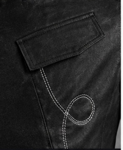 <b>Men's</b> black Leather <b>Jacket</b> Stand Collar With Button Closure - Product Image 5