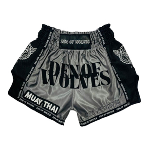 Autres shorts de boxe Muay Thai bleus pour hommes avec impression dorée et broderie de tigre, coupe classique, polyester extensible - Product Image 2
