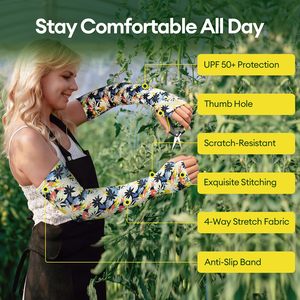 Floral Print Cycling <b>Arm</b> <b>Sleeves</b> Unisex Anti-Uv Protection <b>Compression</b> <b>Sleeve</b> for Adults Breathable & Sweat-Wicking - Product Image 4