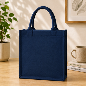 Bolsa de Compras Azul Marino de Tela No Tejida con Cierre de Cremallera, Asa Doble, Elección Inteligente, Impresión por Voz Sostenible - Product Image 5