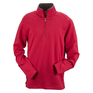 Wholesale Men's Red Quarter Zipper Pullover Sweatshirt Regular Fit Casual Stand Collar Long Sleeve <b>Lightweight</b> <b>Hoodie</b> For Men - Product Image 2