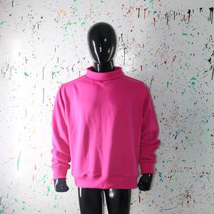 Sweat-shirt rose vif à col montant 100% coton, col large, CLUSH SPORTS - Product Image 1