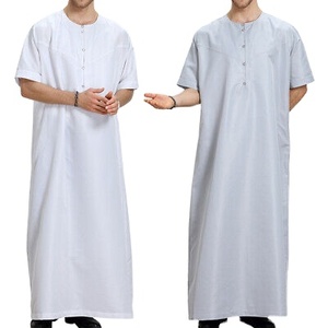 Comprar hombres musulmanes con capucha Thobe hombres Daffah venta al por mayor Thobes Plain hombres de moda personalizado Al Daffah Thobe / Thawb - Product Image 1