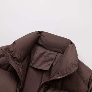<b>Women's</b> Autumn Knitted <b>Crop</b> <b>Puffer</b> <b>Jacket</b> Stand Collar Custom Logo Bulk Supply - Product Image 5