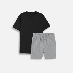 Camisetas y Pantalones Cortos de Verano para Hombre al Por Mayor con Logotipo Personalizado, Tela de Lana Ecológica - Conjunto Corto en Oferta - Product Image 1