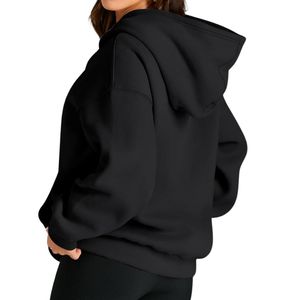 Sweat-shirt à capuche personnalisé pour femme, coupe décontractée, épaules tombantes, style streetwear, vêtement de mode - Product Image 2
