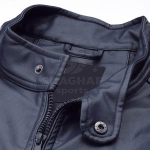 Chaqueta de cuero para hombre a la moda con bolsillos con cremallera y forro suave para usar en todas las estaciones, chaqueta de invierno para hombre - Product Image 4