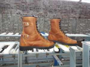 Unisex Racing <b>Boots</b> Ankle High <b>Boots</b> <b>Lace</b> up Motorbike Shoes <b>Brown</b> Leather Shoes - Product Image 1