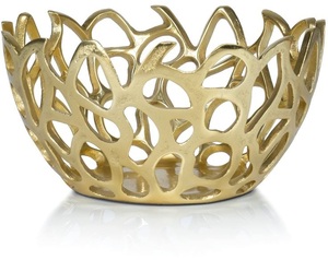 Wholesale Eco-Friendly Polished Aluminium Handmade Fruit Serving Decorative Customized Gold Tabletop Luxury Party Wedding Bowls - Product Image 5