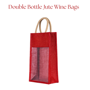 Bolsa de yute para transporte de vino doble de alta resistencia, multifunción, 1-2 botellas de capacidad, regalo de vino, bolsa de arpillera con ventana transparente - Product Image 2