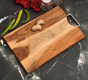 Tabla de Cortar de Madera Hecha a Mano, Apta para Lavavajillas, Tamaño y Forma Personalizables, Elegante y Resistente, para Uso en el Hogar, Hoteles y Restaurantes, de la India - Product Image 1