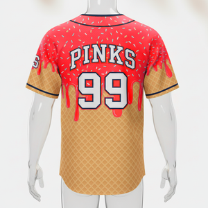 Custom Ice Design Full Buttons <b>Down</b> Baseball Jersey Adult Tops 100% Polyester Quick Dry Breathable High Quality - Product Image 6