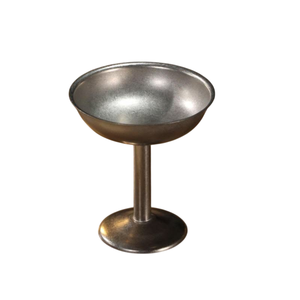 Bol sur piédestal en argent plaqué antique, fait main, en métal gaufré, pour la maison, l'hôtel, la décoration de table de mariage de luxe, ou comme plat de service pour bonbons - Product Image 2
