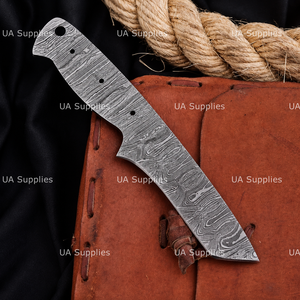 Cuchillo de caza y camping UA Supplies de acero de Damasco de espiga completa, hecho a mano, OEM/ODM personalizable, 0.5mm de grosor, 9 pulgadas - Product Image 2