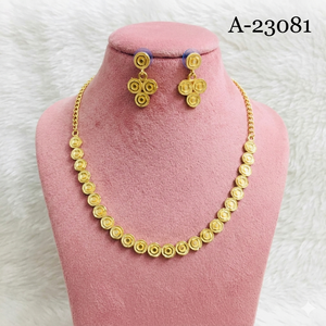 Gold Plated Alloy Jewelry <b>Set</b> Necklace Earrings <b>Bracelet</b> Ring Flower Design Classic Wedding Women's A-23075 - Product Image 5