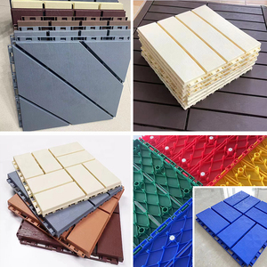 Piastrelle per Pavimenti in Plastica Effetto Legno a Incastro, per Tutte le Condizioni Atmosferiche, Pavimentazione per Patio, Balcone e Cortile, Colore Marrone - Product Image 2