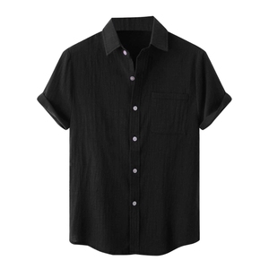 Camisa de Uniforme Formal de Manga Corta de Algodón de Alta Calidad, Transpirable, 100% Algodón, con Logotipo Personalizado - Product Image 2