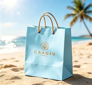Sacs shopping en papier de luxe personnalisés avec logo estampé à chaud en feuille d'or pour l'emballage de détail, les marques de mode, les bijoux et les sacs cadeaux - Product Image 1