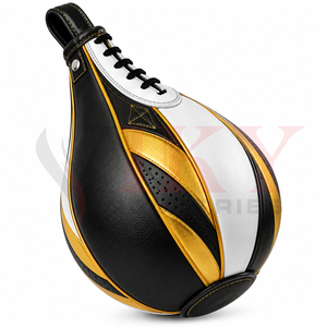 Venta al por Mayor de Balones de Entrenamiento de Boxeo de Primera Calidad, Cosidos a Mano, con Acabado de Lujo en Negro, Blanco y Dorado, Marca Privada OEM, Multipanel - Product Image 4