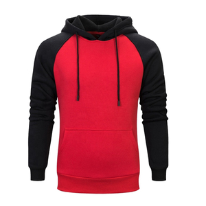 Sudadera con Capucha Raglán de Dos Tonos para Hombre, Sudadera de Algodón y Felpa, Estilo Urbano, Color Personalizado, Informal y Deportiva - Product Image 1