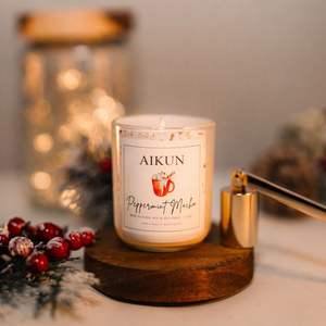 AIKUN Long Lasting Aromatherapy Glass Jar <b>Candle</b> with <b>Champagne</b> Fruit Wine & Creamy Vanilla for Bulk Wholesale Orders - Product Image 3