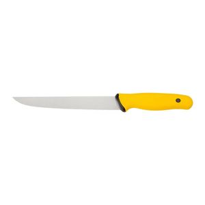 Couteaux de boucher jaunes et noirs avec lame argentée fine, poignée ergonomique texturée et trou de suspension pour la découpe de la viande - Product Image 1