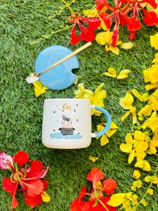 แก้วกาแฟลายเพนกวินน่ารัก ชุดแก้วน้ำชาพร้อมฝาและช้อน แก้วน้ำลายเพนกวินแปลกใหม่ - Product Image 1