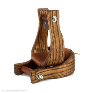 Étriers de cheval en bois faits main de haute qualité Tough Tack, inclinés et décalqués, couleur et logo personnalisés, conception OEM - Product Image 1
