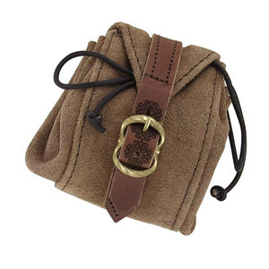 Bolsa de Cinturón Medieval Hecha a Mano, Personalizable, Pequeña, de Cuero de Ante, con Correa de Nudo y Hebilla de Latón, Venta al Por Mayor - Product Image 5