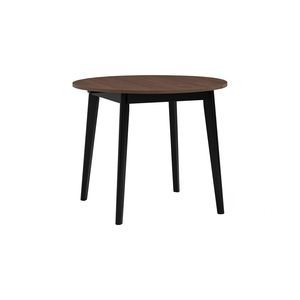 Space-Saving Mid-Century Modern <b>Folding</b> Round Walnut Dining <b>Table</b> with Melamine Finish MDF Top for Small Dining Rooms. - Product Image 2
