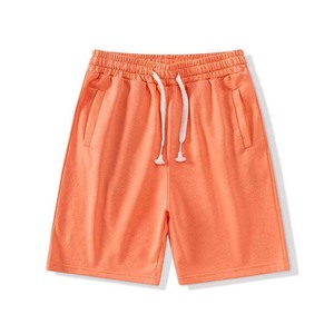 Men's White Cotton Shorts Solid Color Drawstring Waist Casual Style With Pockets Breathable Fabric - Product Image 2